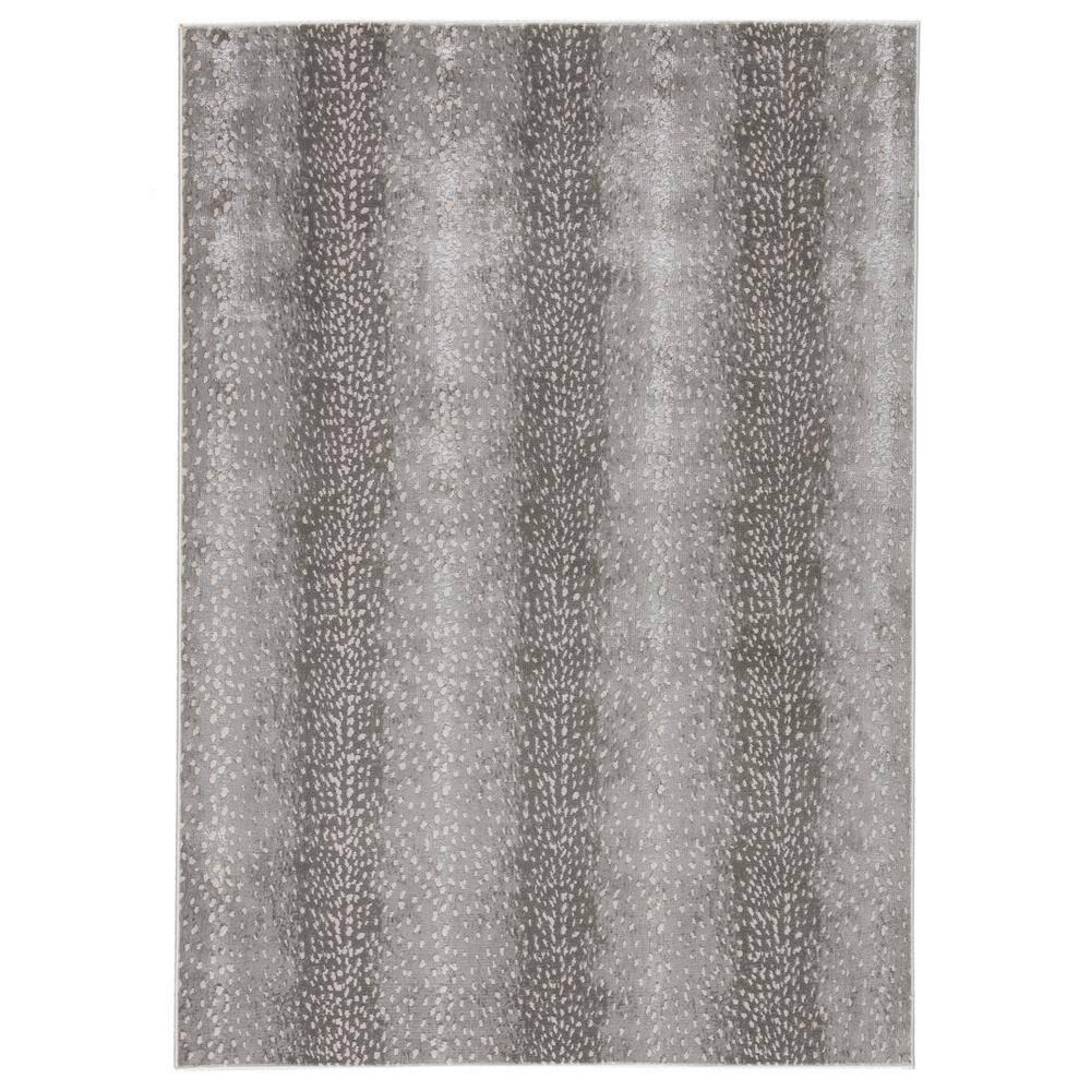Contemporary Axis 18' x 11'8" Metallic Gray Synthetic Area Rug