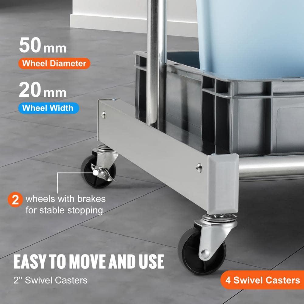 VEVOR Garden Tool Organizer, 10 Slots with Hooks, Yard Tool Tower Rack with Wheels for Garage Organization and Storage, Hold Long-Handled Tool/Rake