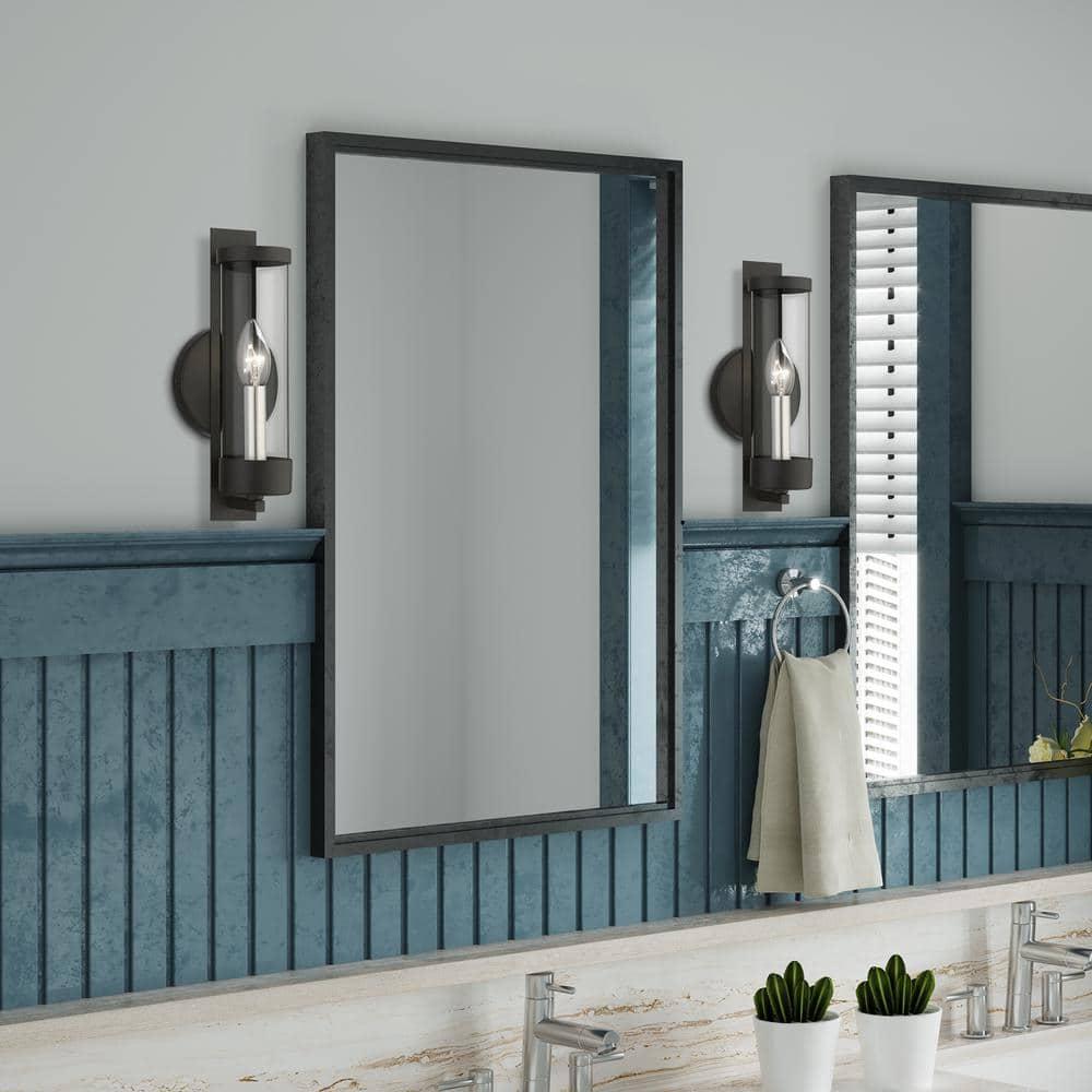 Livex Lighting Castleton 1 - Light Sconce in  Black/Brushed Nickel