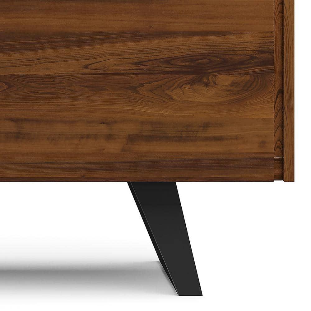 Simpli Home Lowry 63"W Solid Wood Modern Industrial TV Stand for TVs up to 70" with Storage