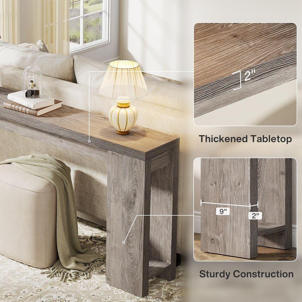 Millwood Pines 70.9" Console Table For Entryway, Farmhouse Wood Sofa Couch Tale