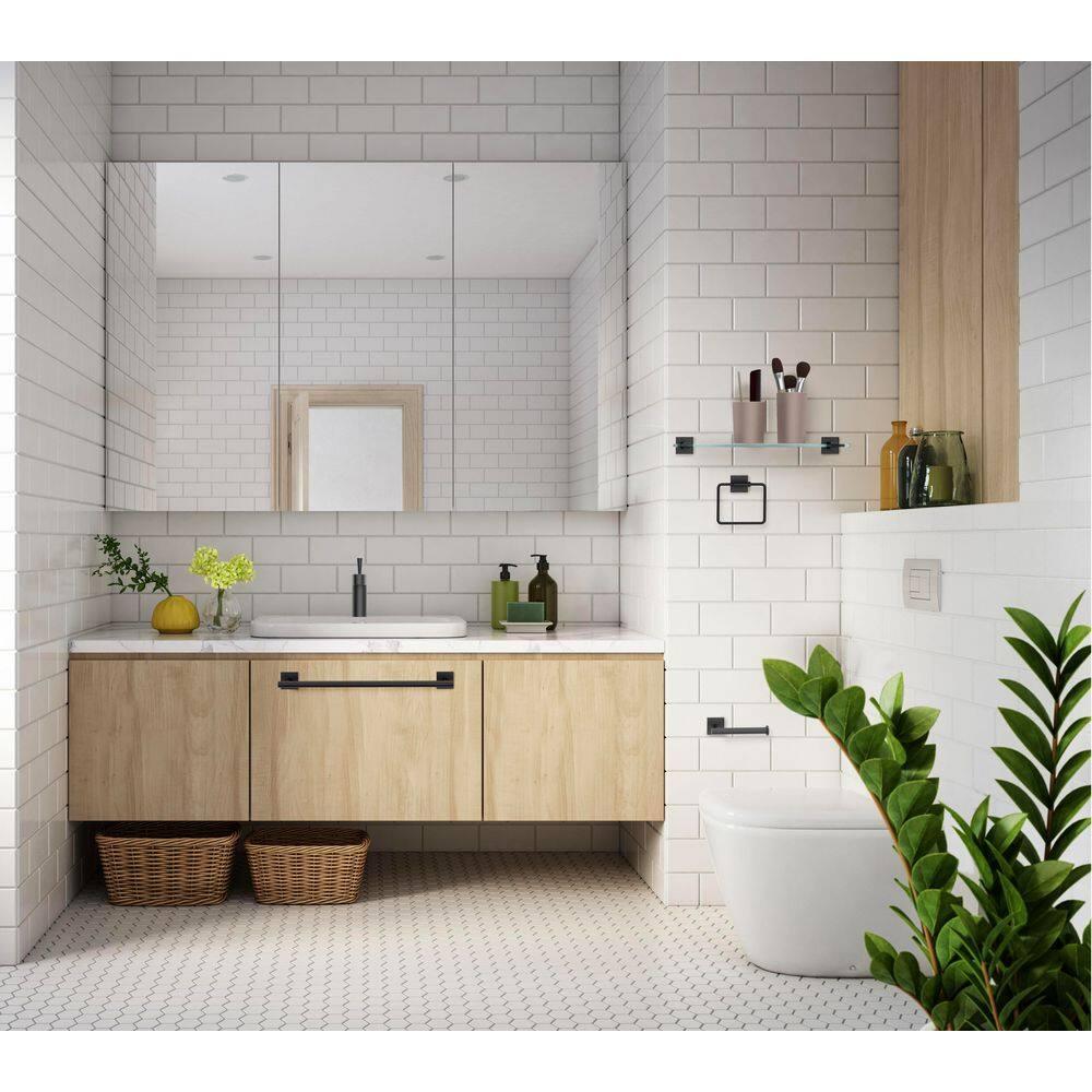 Gatco Mode Towel Ring | Wall Mounted 5.75" W Square Shape Towel Holder for Bathroom, Kitchen 5612MX