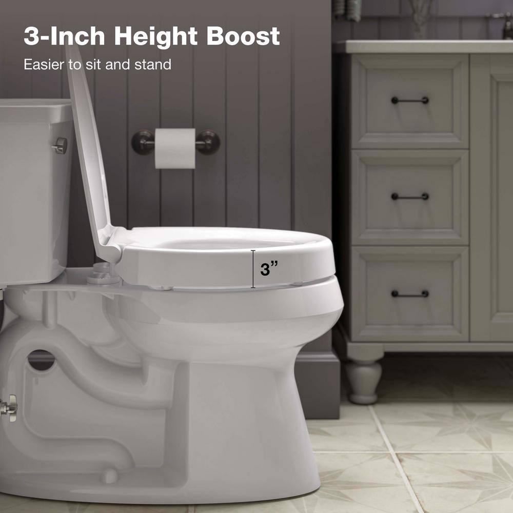 Hyten Elevated Toilet Seat with Quiet-Close Lid and Seat and Grip-Tight Bumpers