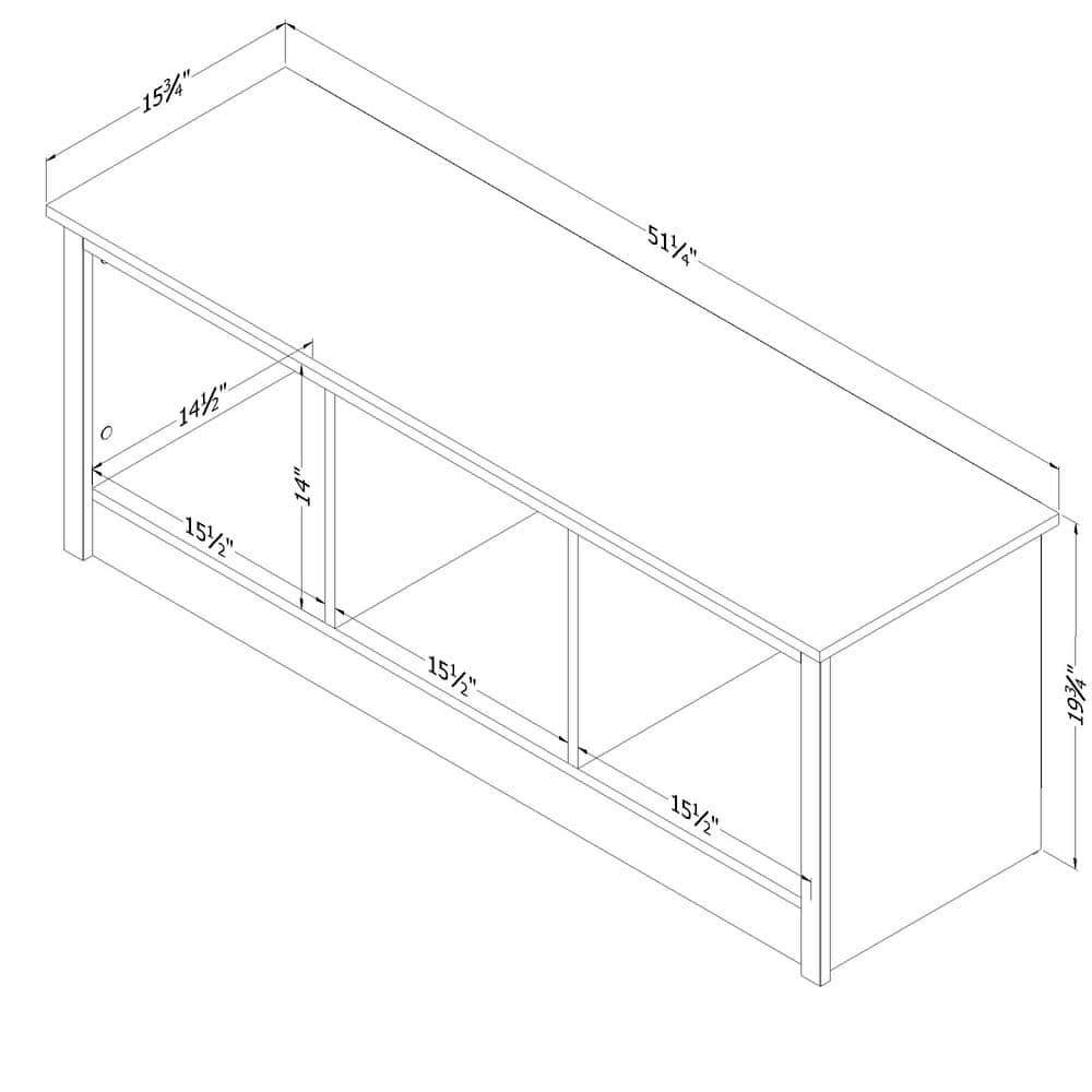 South Shore Fernley, Bedroom Bench, White Pine