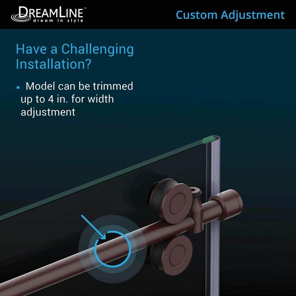 Enigma-XO 50" W x 76" H Sliding Frameless Shower Door with Clear Max™ Technology