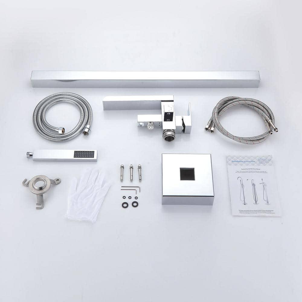 1 Handle Bathroom Freestanding Tub Filler with Diverter