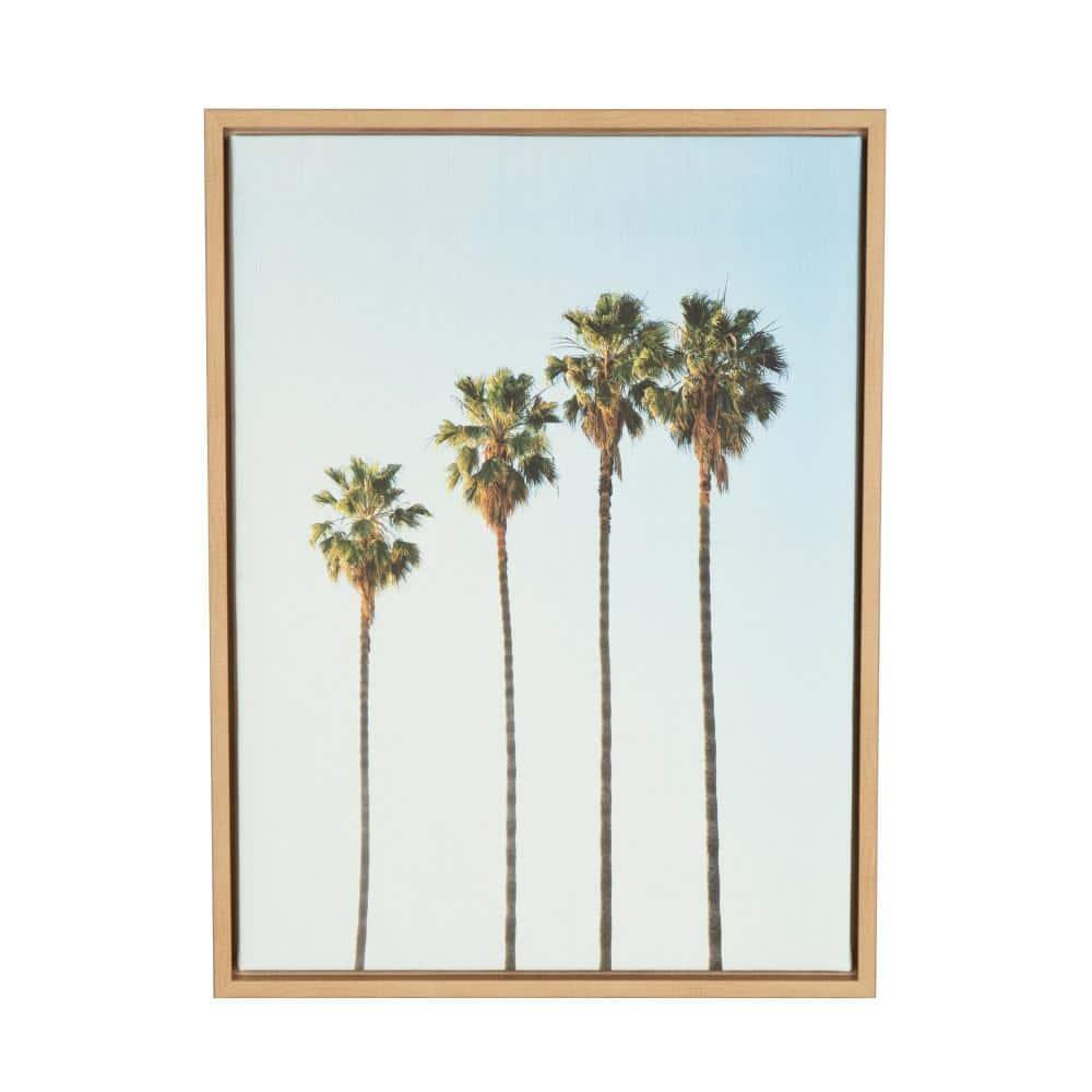 Palm Trees Framed Kids' Canvas Art Natural (24"x18") - Uniek