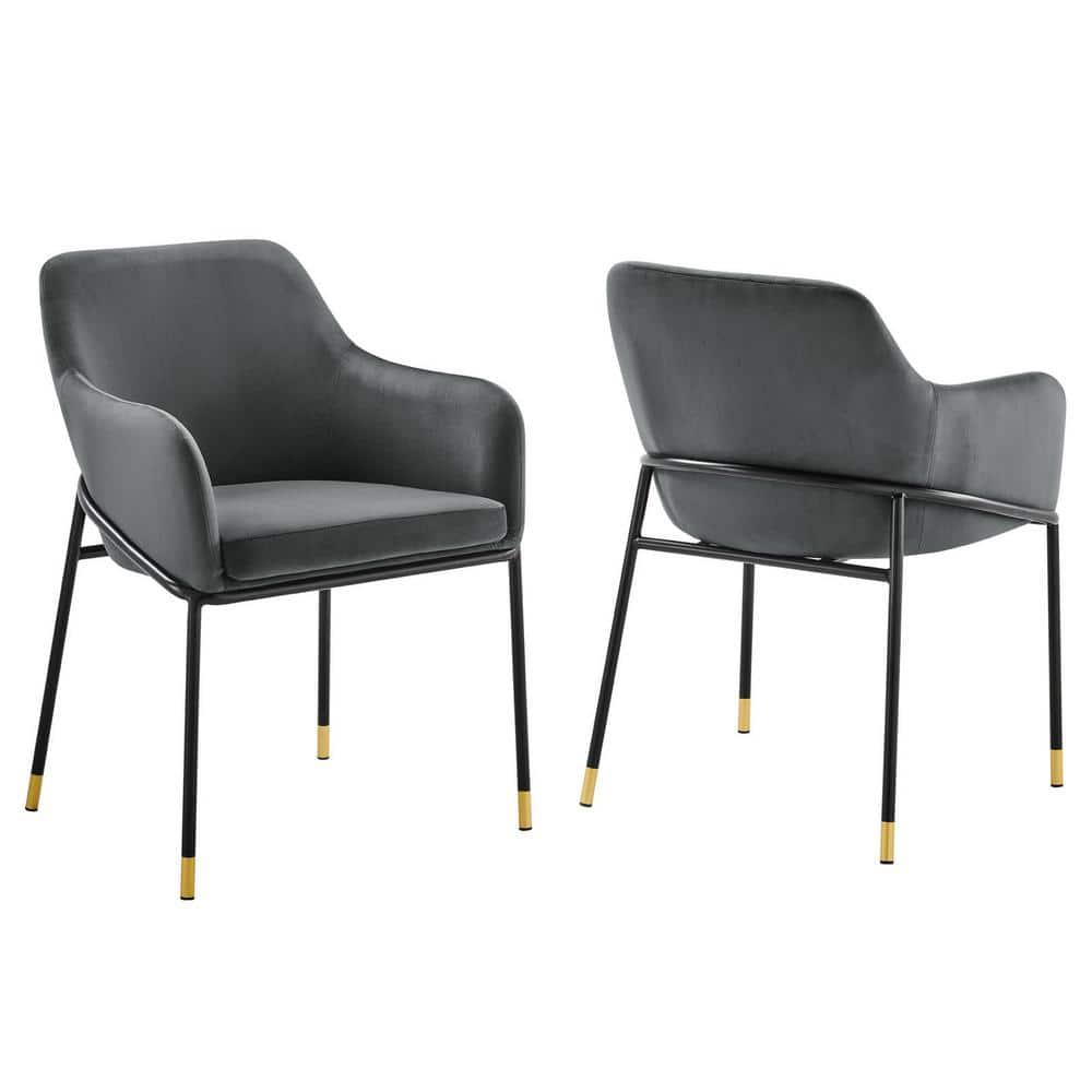 Modway Jovi Performance Velvet Dining Armchair by Modway (Set of 2)