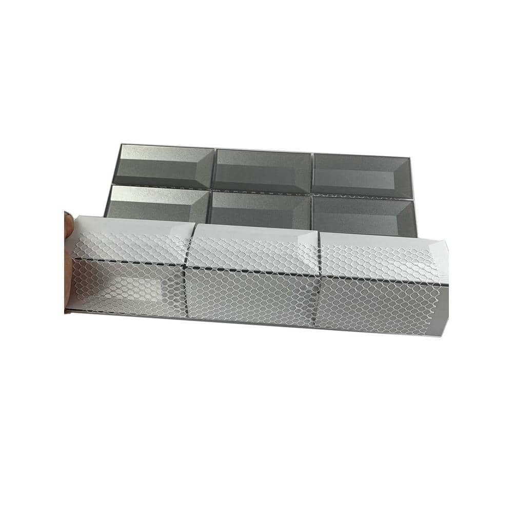 Abolos- Secret Dimensions 3" x 6" Glass Subway Tile in Glossy Dark Gray (14sf, 8pc Per Pack)