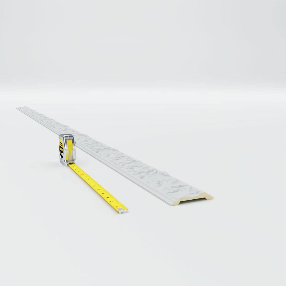 Ekena Millwork 3 1/2"H x 3/4"P x 94 1/2"L Benson Acanthus Leaf Chair Rail