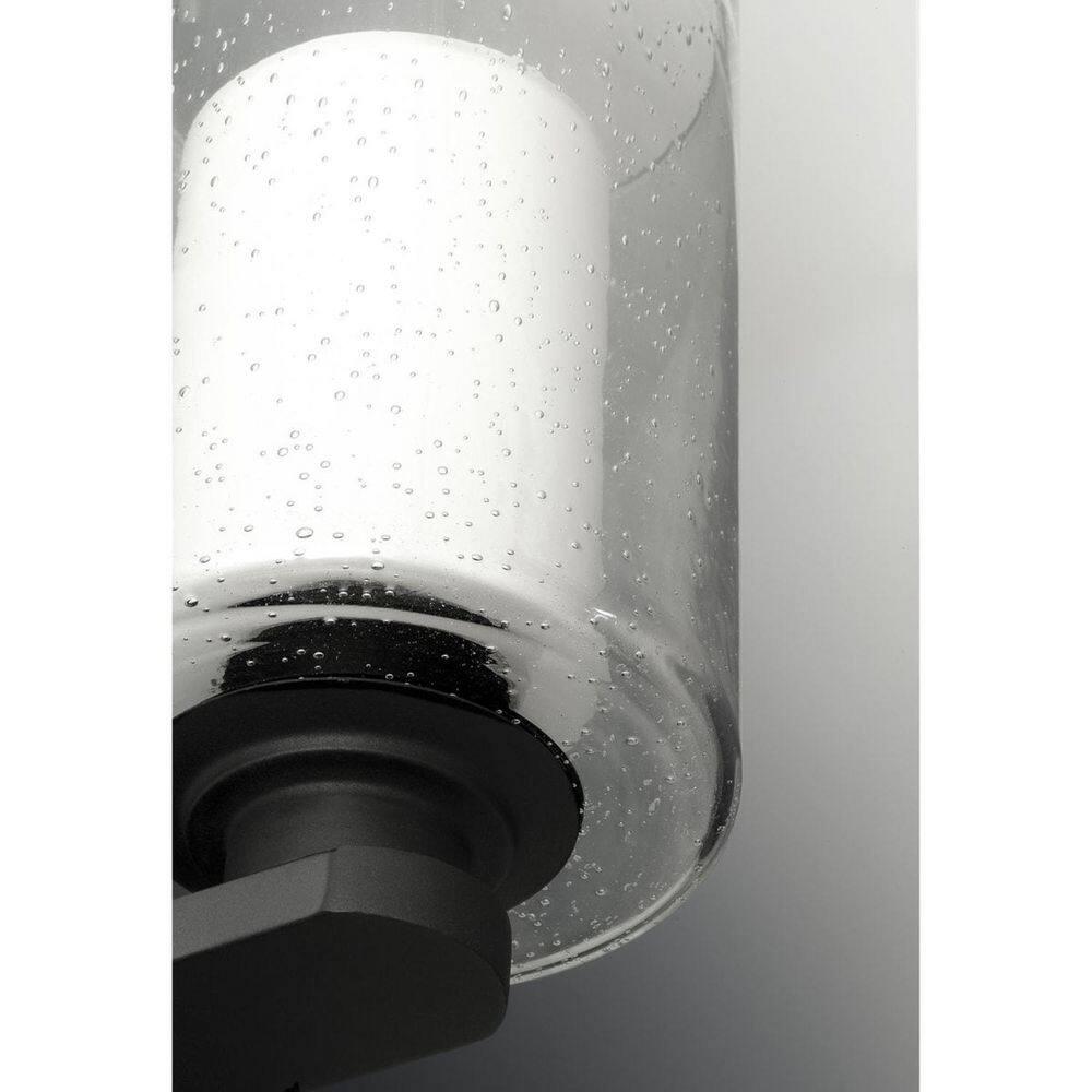 Progress Lighting Compel 1-Light Outdoor Wall Lantern, Black, Seeded Glass Shade