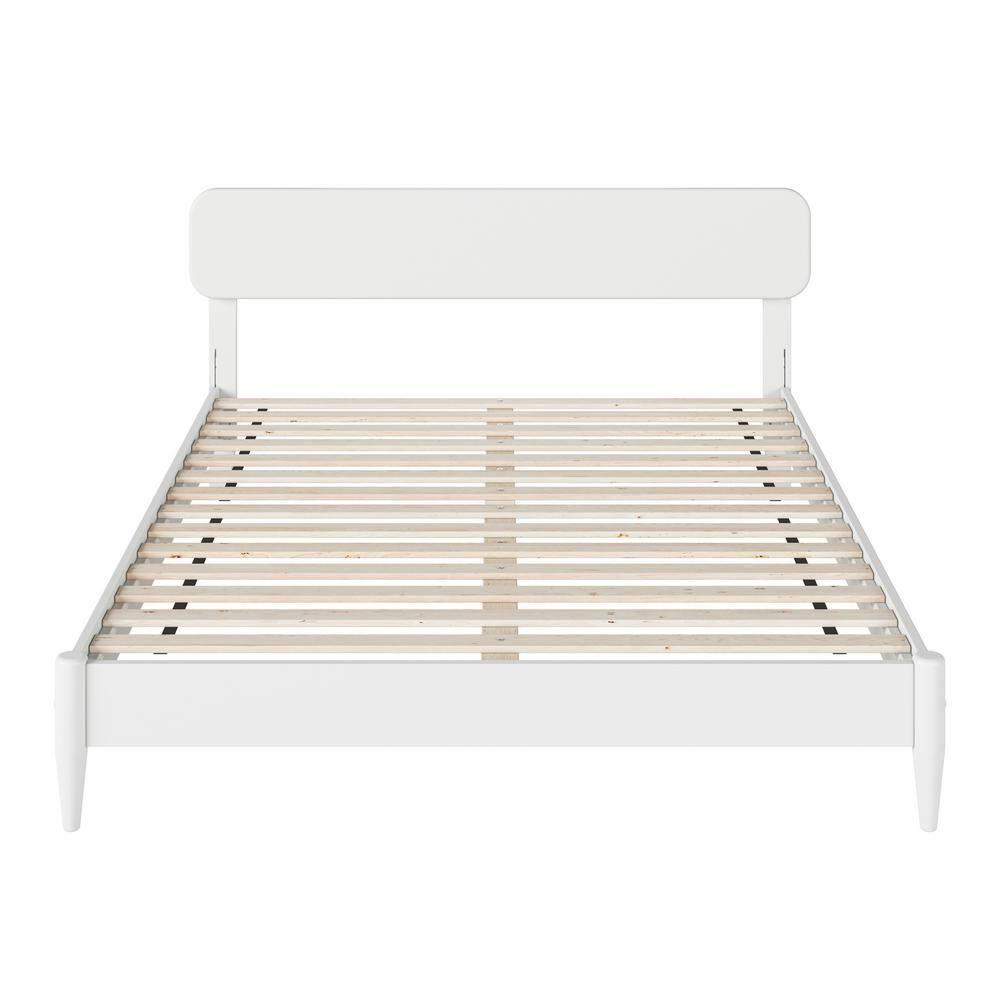 AFI Florence Queen Solid Wood Low Profile Platform Bed, White