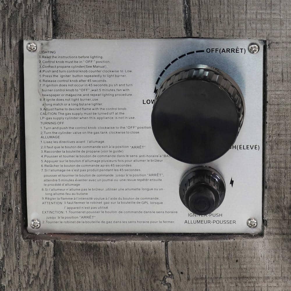 Sunnydaze Outdoor Smokeless Cast Stone Propane Gas Fire Pit Table with Weathered Wood Look - 24" Square x 25" H