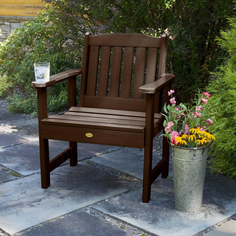 Lehigh Garden Patio Chair Weathered Acorn - highwood: Durable Outdoor Seating, Fade-Resistant
