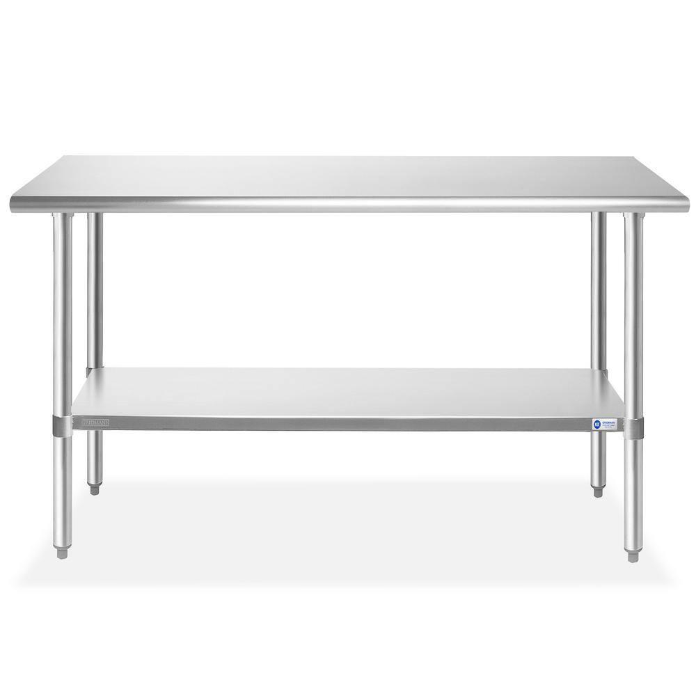 GRIDMANN 30" D x 34.5" H Stainless Steel Prep Station with Undershelf