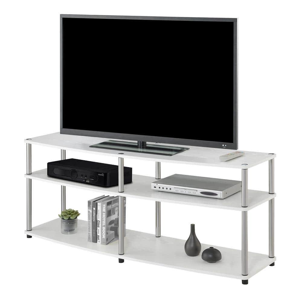 Convenience Concepts Designs2Go No Tools 3 Tier Wide TV Stand for TVs up to 65 Inches, White