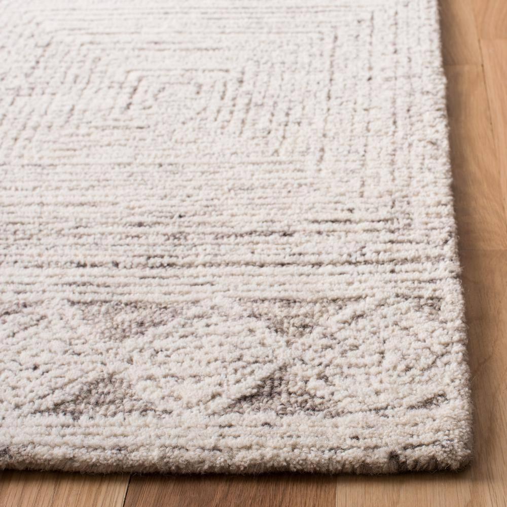 Abstract ABT349 Hand Tufted Area Rug - Ivory/Grey - 6' X 6' Square - Safavieh.