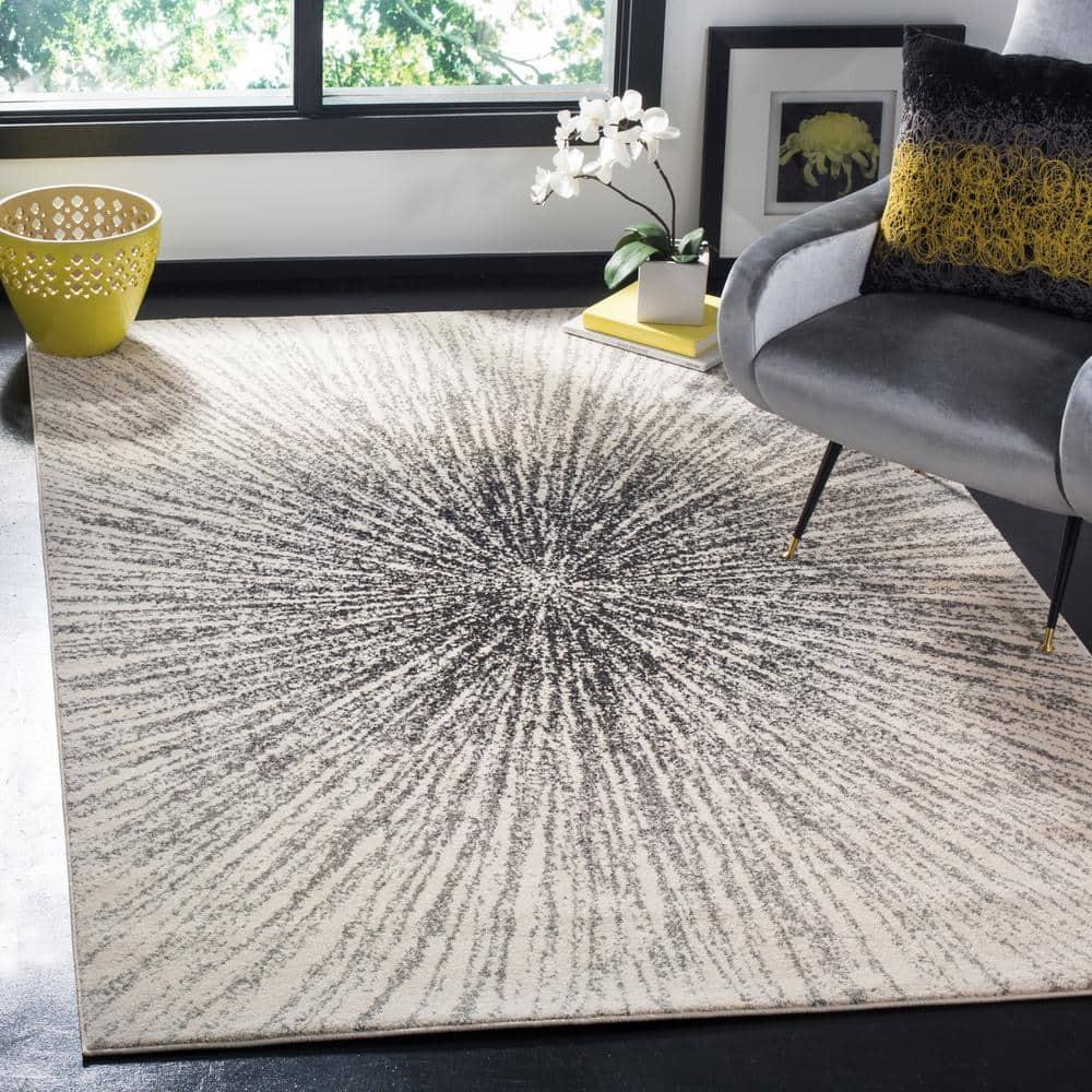 Evoke EVK228 Power Loomed Indoor Area Rug - Black/Ivory - 8'x10' - Safavieh