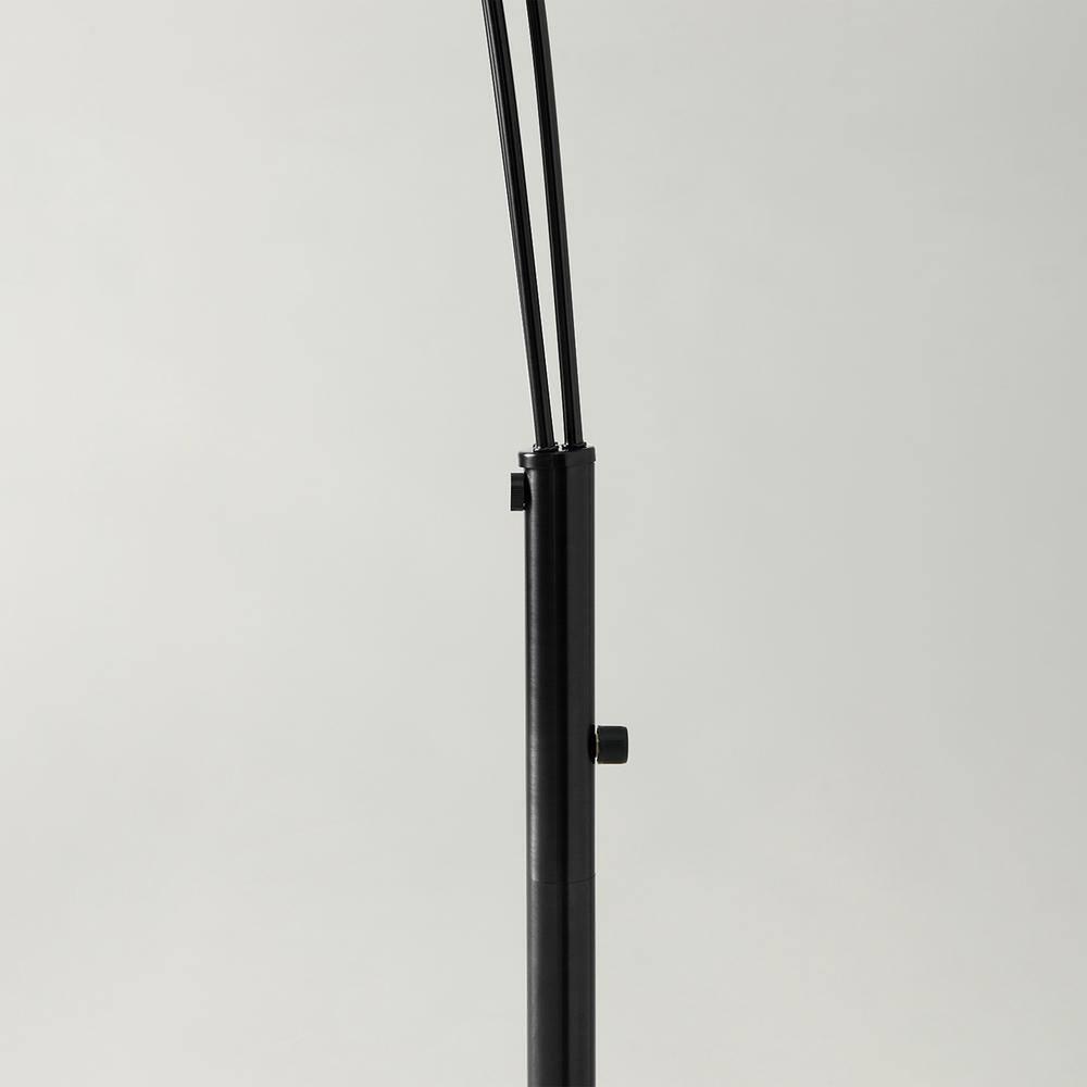 Trilage 84 in. Mid-Century Modern 3-Light Adjustable LED Floor Lamp with 3 Fabric Drum Shades