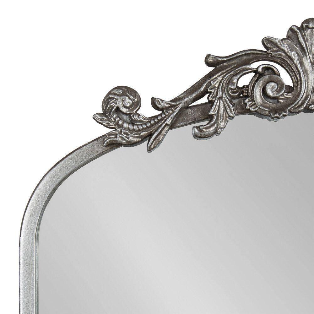 19" x 31" Arendahl Traditional Arch Decorative Wall Mirror Silver - Kate & Laurel: Metal Frame, Baroque Inspired, Easy to Hang