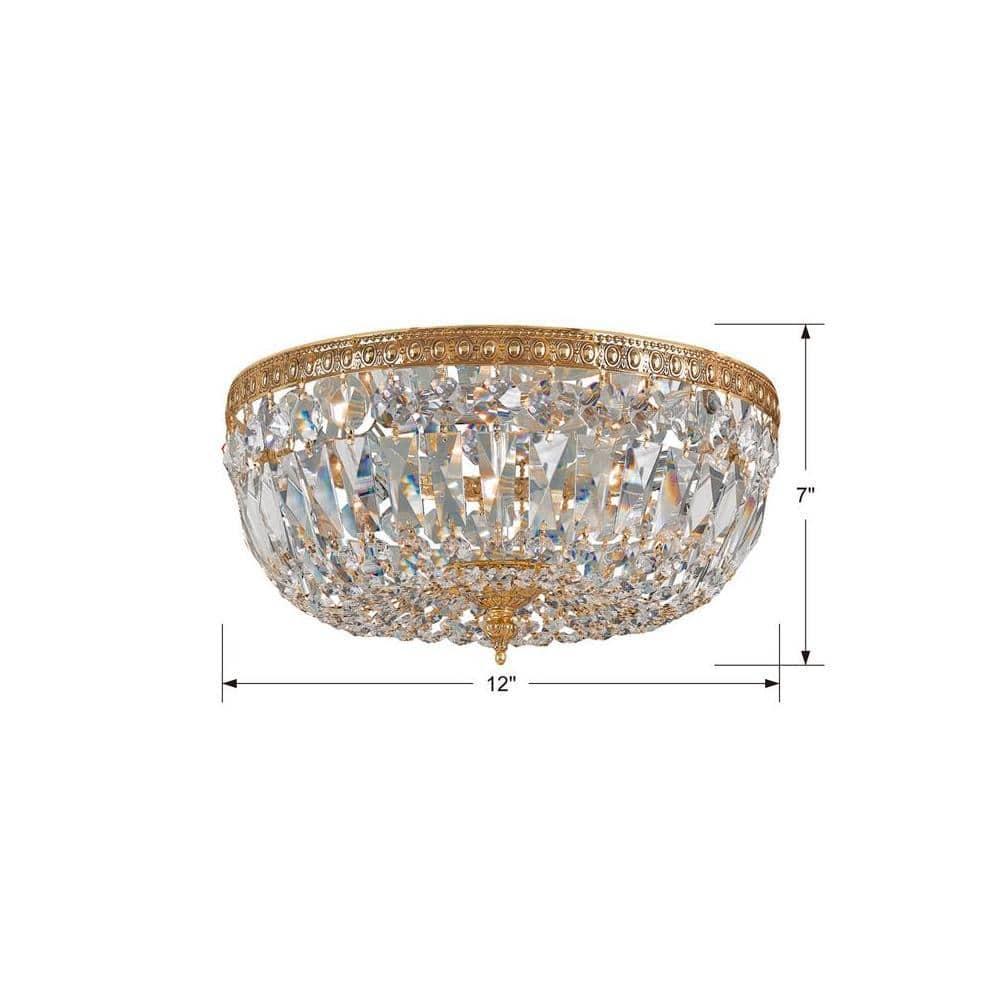 Crystorama Lighting Ceiling Mount 3 - Light Flush Mount in  Olde Brass