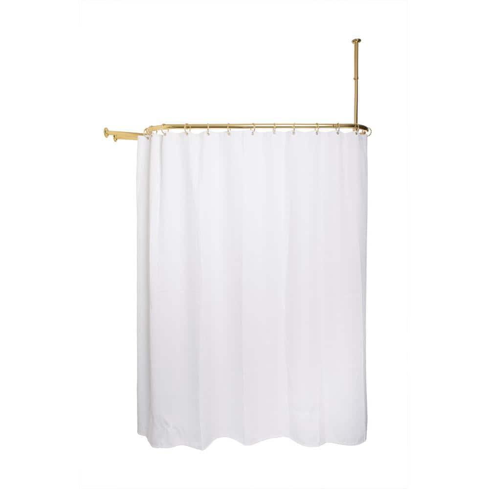 Utopia Alley 64'' D-Shaped Drill / Screw Shower Curtain Rod & Hook Set