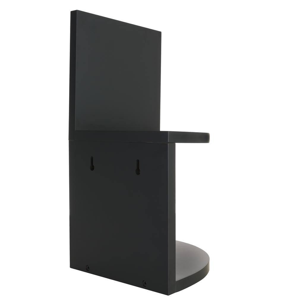 Black Wood Floating Corner Shelves Set for Wall