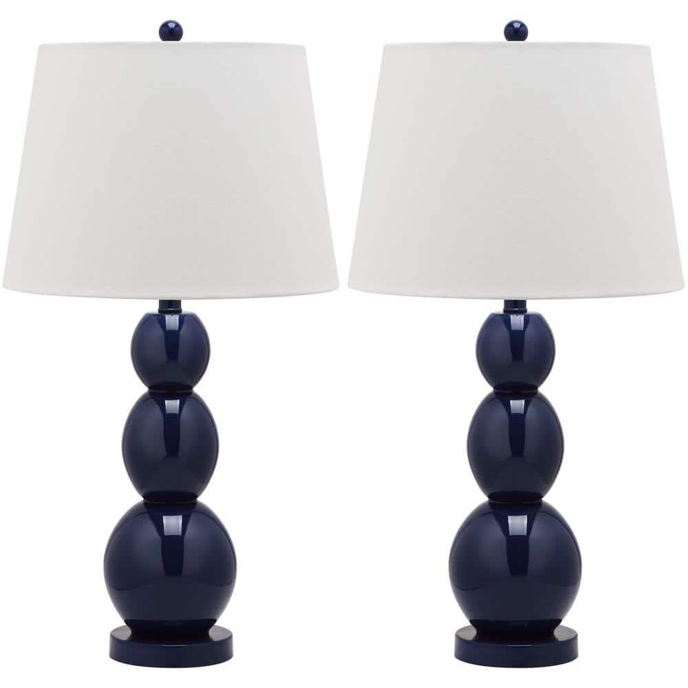 Jayne 3 Sphere Table Lamp (Set of 2) - Navy - Safavieh.