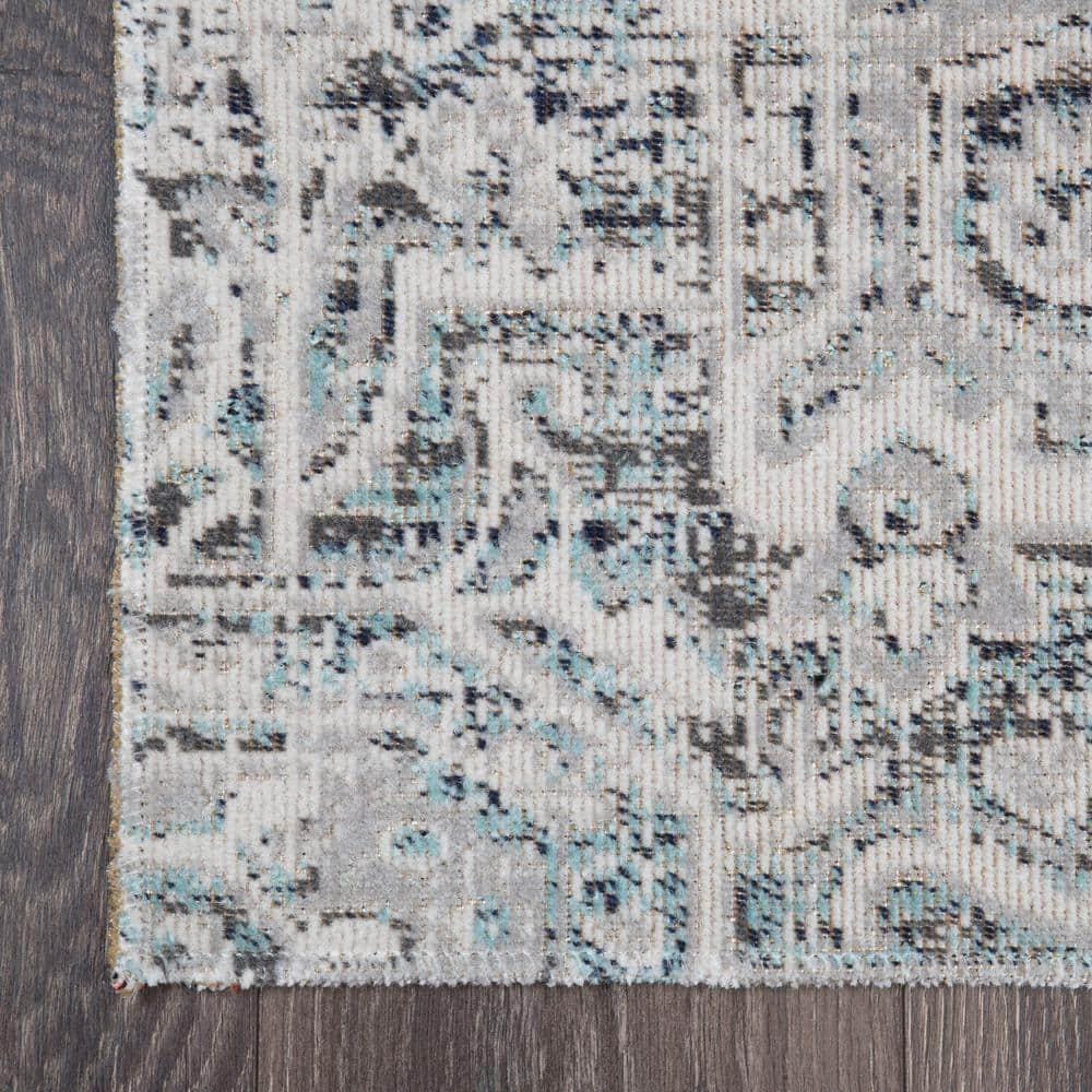 Nicole Miller Nicole Miller New York Patio Sofia Medallion Indoor/Outdoor Area Rug, Navy Blue/Aqua