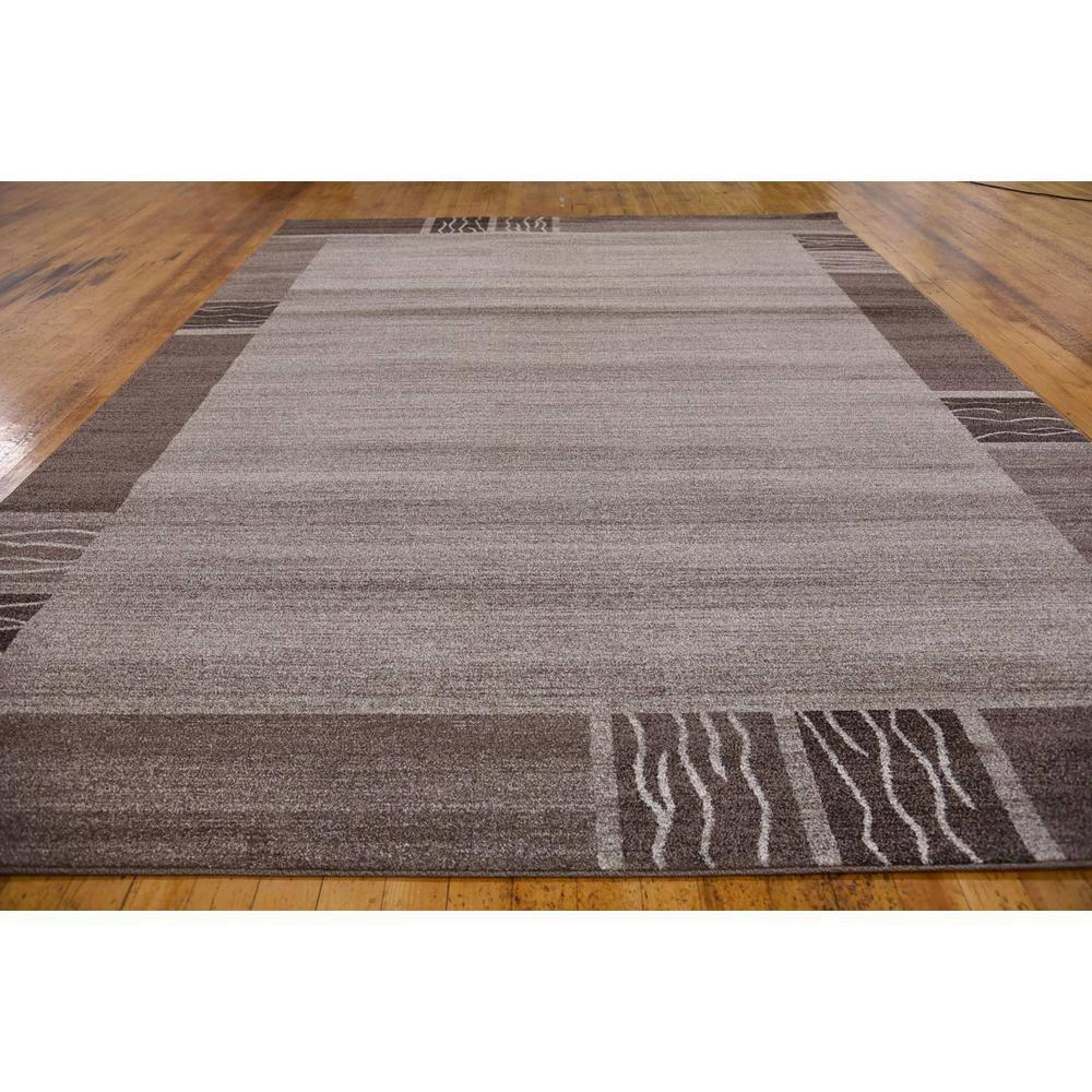 Unique Loom Del Mar Collection Area Rug - Sarah (9' x 12' Rectangle Dark Beige/Brown)