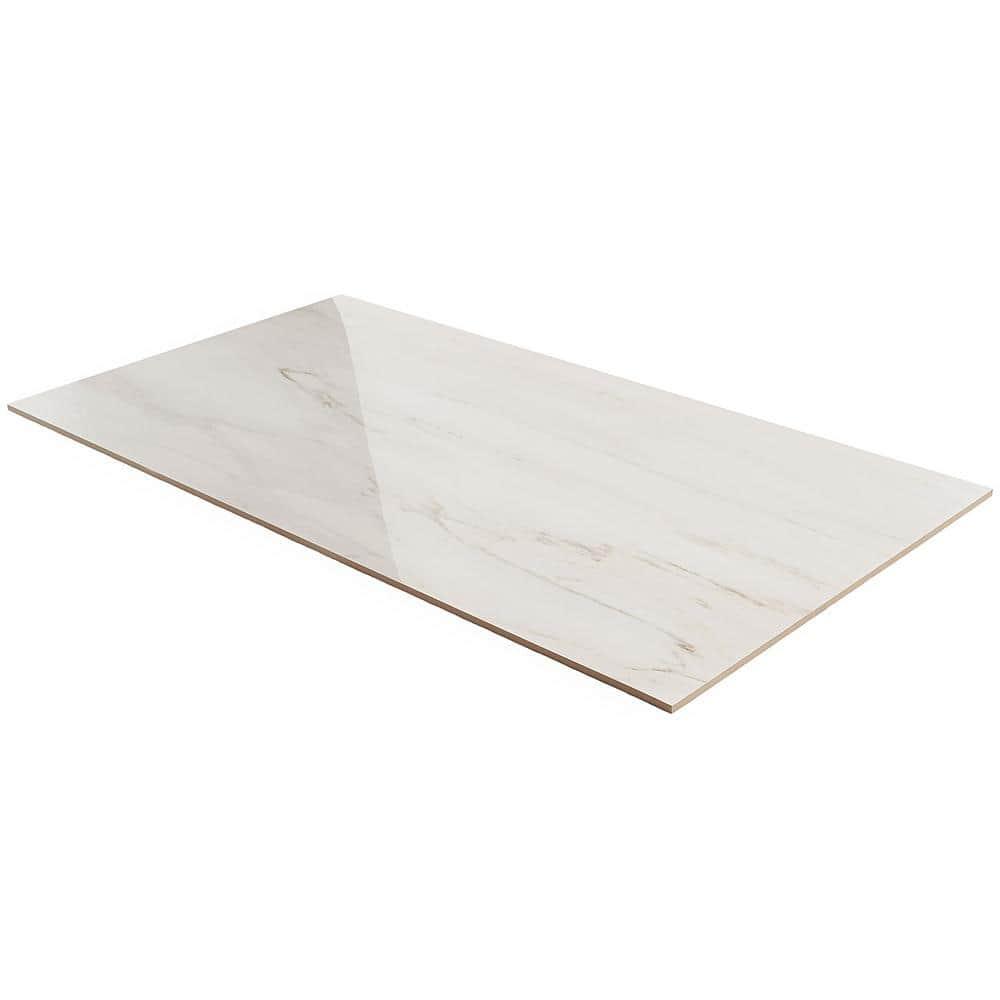 Large Format 24" x 47" Polished Marble Look Porcelain Floor and Wall Tile (15.5 Sq. Ft. / Case)