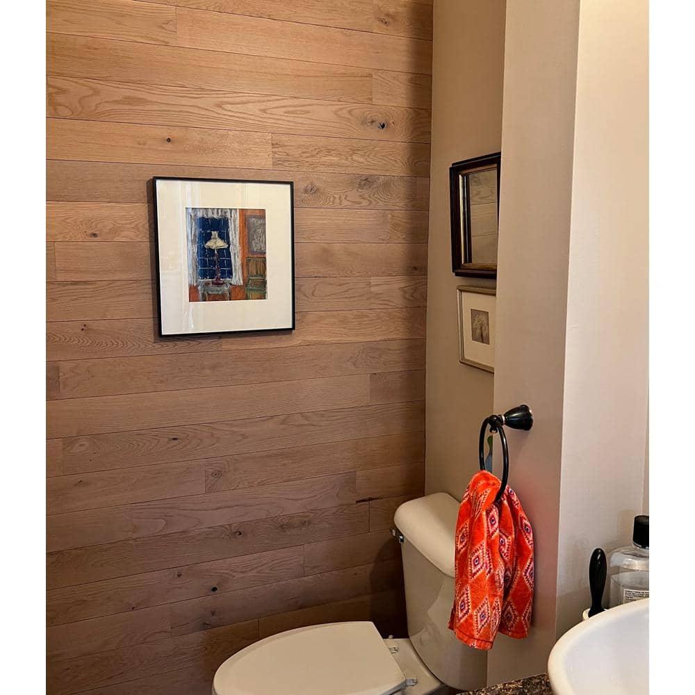 Timberchic Oak Wooden Wall planks - Simple Peel & Stick Wall Covering Application for DIY Accent Wall & Home Improvement - Premium Modern Wall Paneling - 10 sq ft