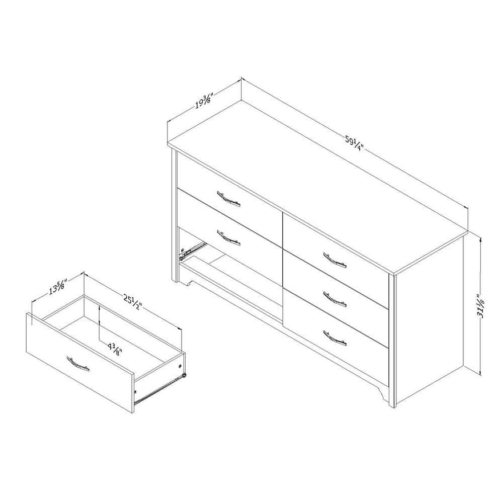 South Shore Fusion, Contemporary Dresser,  Black