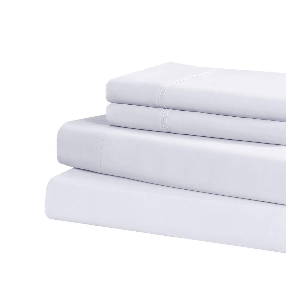 Cathay Home Basic Bedding Home Essential Ultra Soft Lightweight 8PC Wrinkle Resistant Microfiber Bed in a Bag Set (Includes Complete Sheet Set, Comforter Set & Bedskirt) - Twin, Coconut Milk
