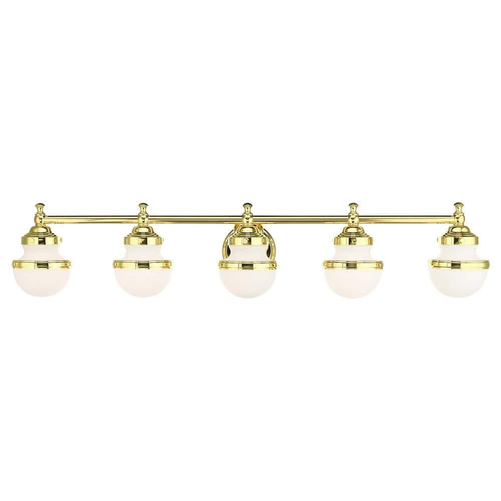 Livex Lighting Oldwick 5 - Light Vanity in  Polished Brass