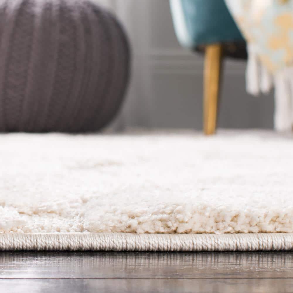 Florida Shag SG455 Power Loomed Indoor Area Rug - Creme/Creme - 5'x5' - Safavieh.