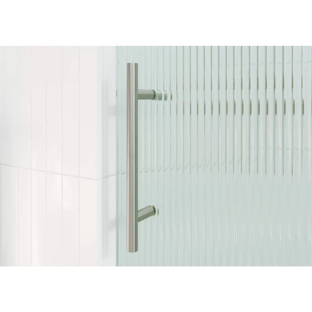 Galaxy 56 - 60 in. x 60 in. Fully Frameless Fluted Sliding Bathtub Door
