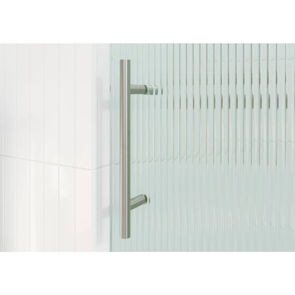 Galaxy 56 - 60 in. x 60 in. Fully Frameless Fluted Sliding Bathtub Door