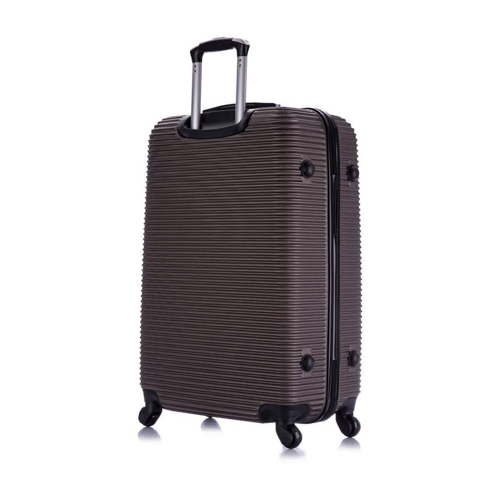 InUSA Royal 3pc Hardside Checked Spinner Luggage Set - Brown