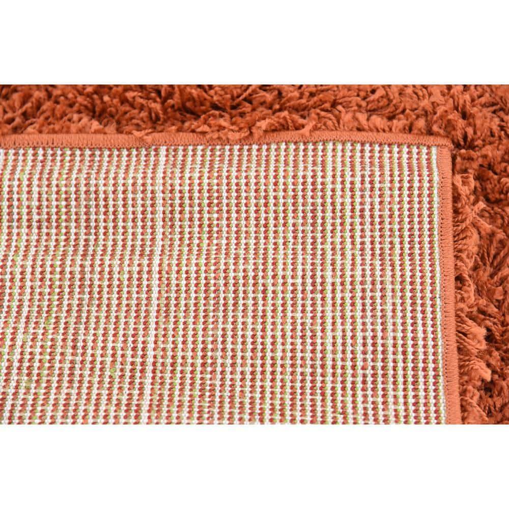 Unique Loom 4' 1 x 6' 1 Solid Shag Terracotta Area Rug