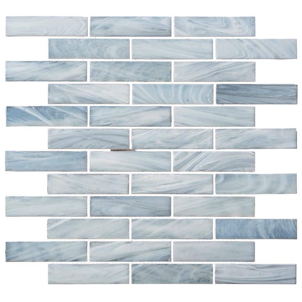 Dorian 1-in. x 4-in. Beveled Brick Joint Satin Glass Wall & Floor Mosaic Tile