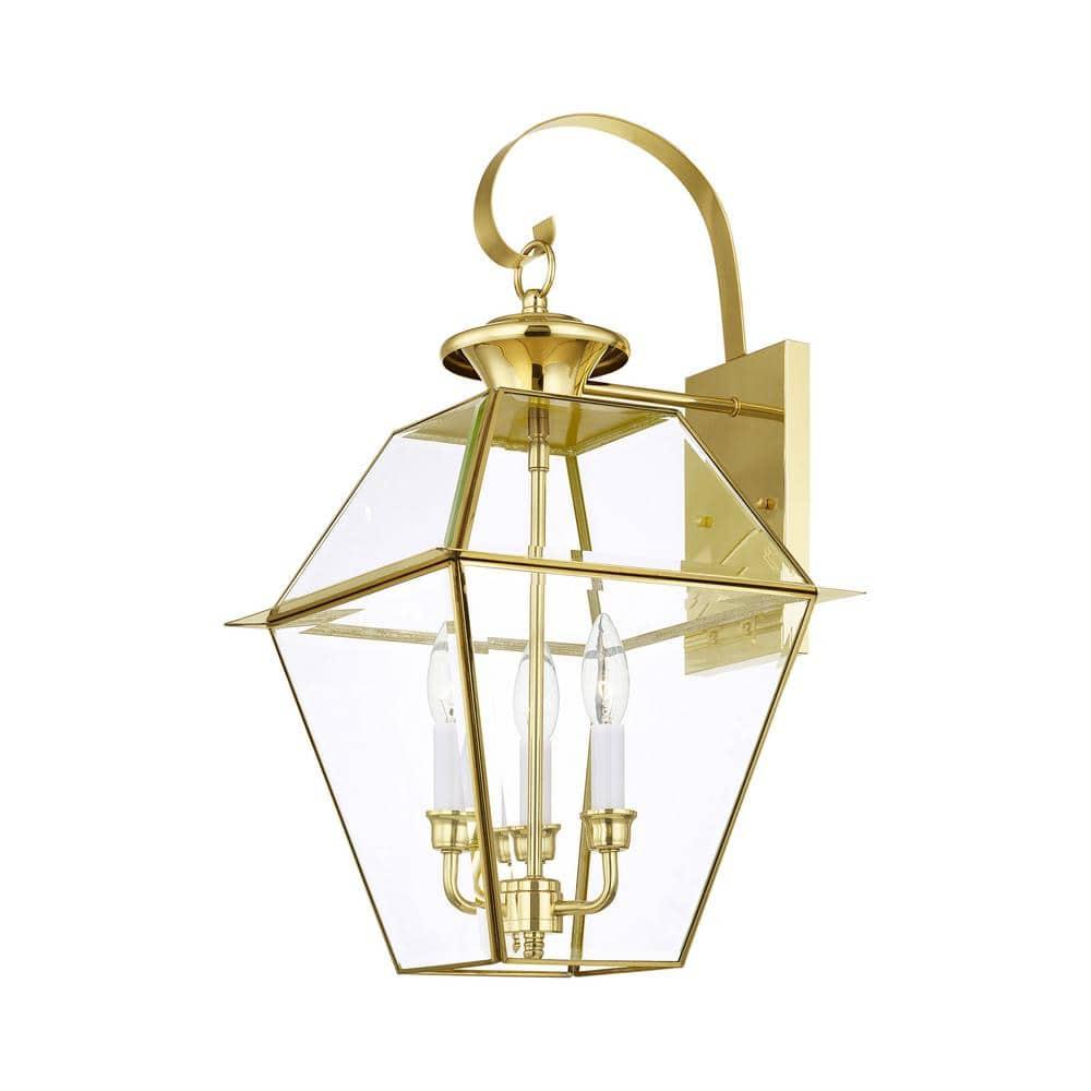 Livex Lighting Westover 3 - Light Wall Light in  Polished Brass