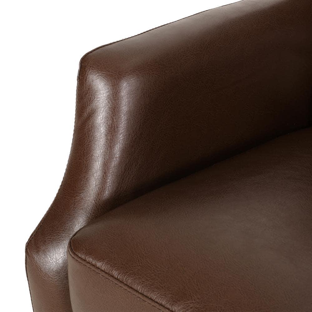 Noble House Steinaker Standard Faux Leather Tufted Pushback Recliner, Dark Brown