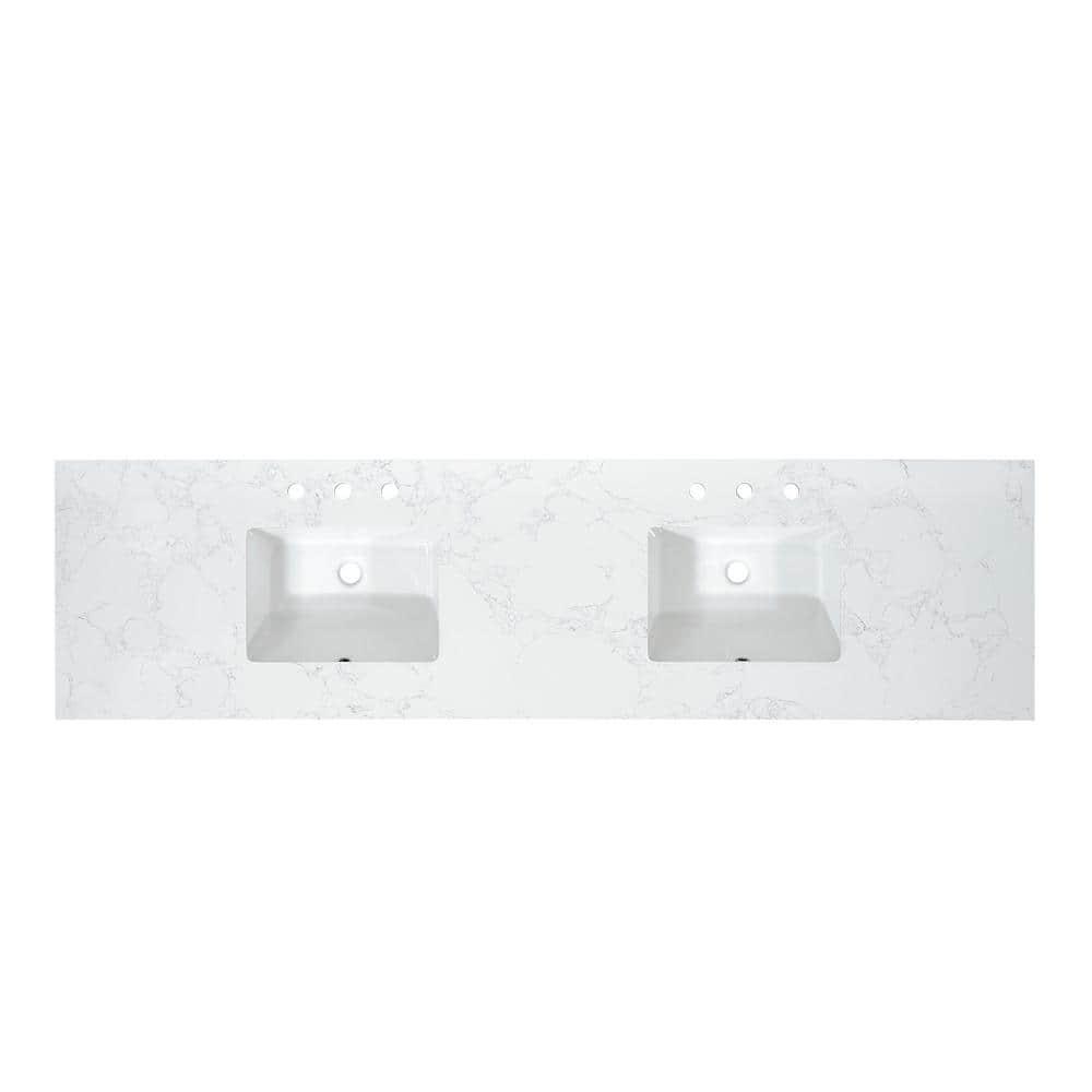 Altair Ceres 84"  Engineered Stone Double Bathroom Vanity Top with Sink