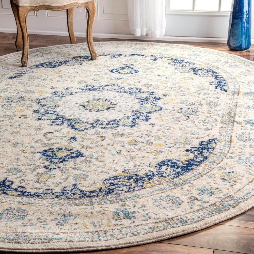 3'x5' Verona Vintage Persian Style Oval Area Rug Blue - nuLOOM: Medallion Pattern, Low Pile, Indoor Use