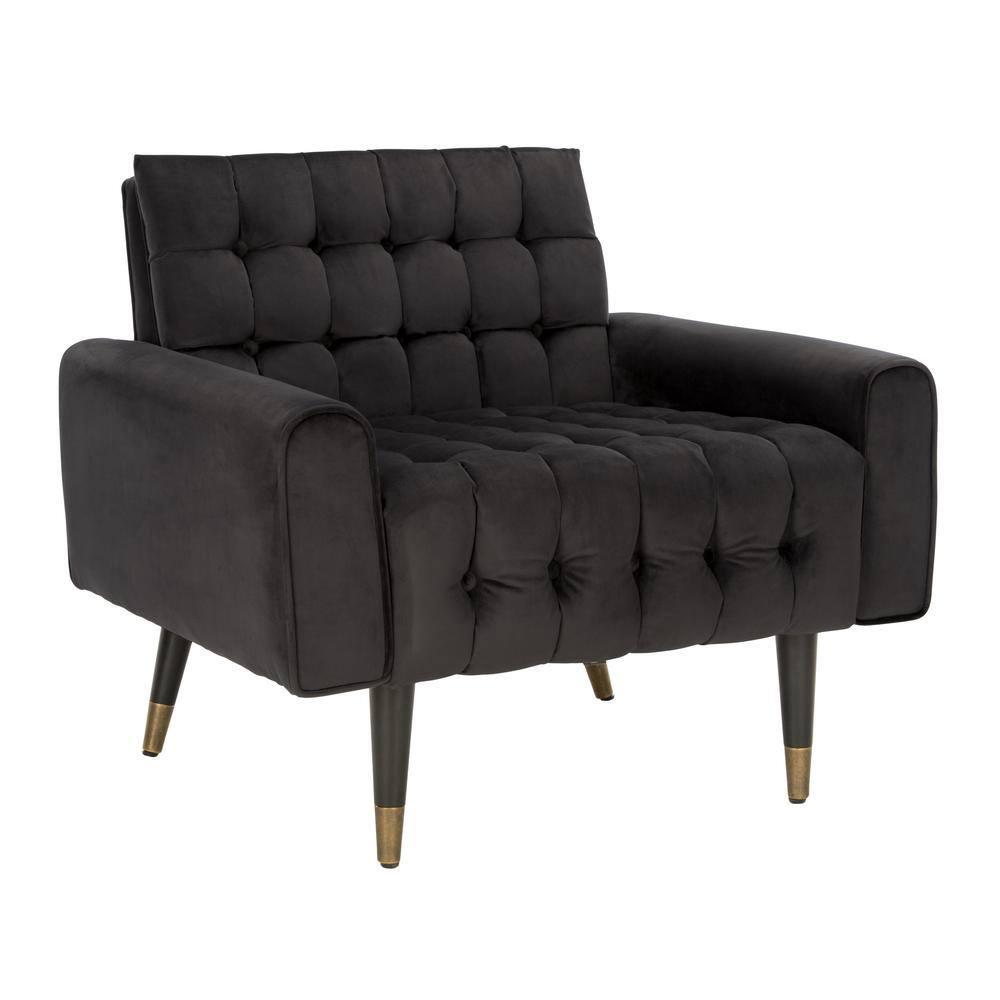 Amaris Tufted Accent Chair - ACH4503 - Shale/Black - Safavieh