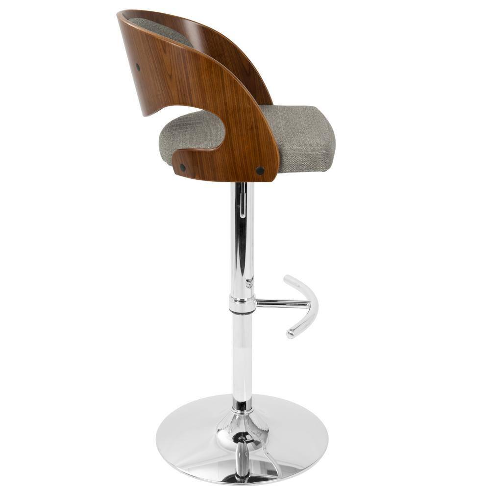 LumiSource Walnut, Grey Pino Barstool