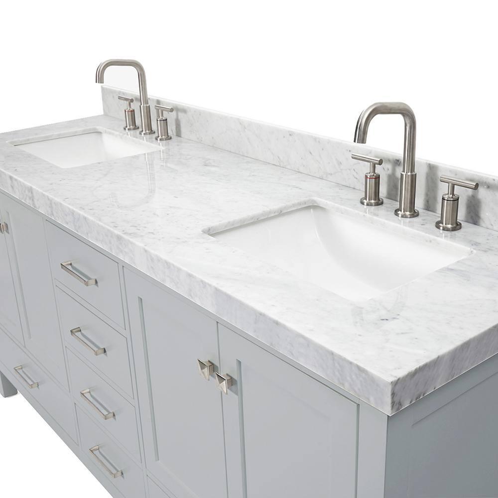 Cambridge Double Bathroom Vanity with Carrara Marble Top