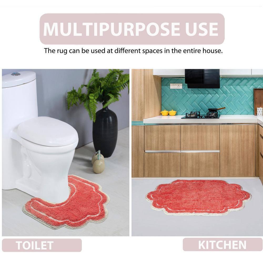 17"x24" Allure Collection Coral Cotton Tufted Bath Rug - Home Weavers