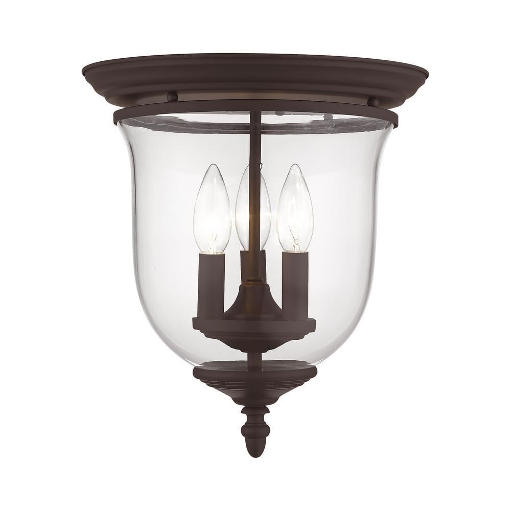 Livex Lighting 5021 Legacy 3 Light Flush Mount Ceiling Fixture - Bronze